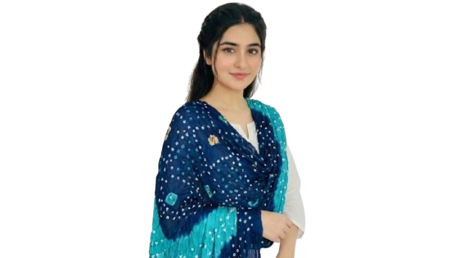 Blue Hand-Knotted Chunri Dupatta